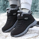 Women's Black Waterproof Non-slip Outdoor Sneakers, Winter Thermal Insulated Shoes, Women's Footwear