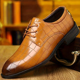 Xajzpa Men's Plaid Pattern Pointed Pointed-toe Derbies, Wear-resistant Anti-skid Lace-up Dress Shoes For Business Office