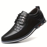 Men's Plaid Smart Casual Oxford Dress Shoes, Wear-resistant Lace-up Formal Oxford Shoes For Wedding Business