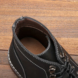 Men's Trendy Vintage Cap-toe Boots, Breathable High-top Lace-up Boots For Outdoor, Spring Autumn And Winter