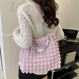 Chic Pleated Cloud Shoulder Bag - Bubble Ruched Tote with Soft Comfort - Fashionable Everyday Accessory for Women