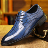 Xajzpa Men's Plaid Pattern Pointed Pointed-toe Derbies, Wear-resistant Anti-skid Lace-up Dress Shoes For Business Office