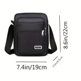 Water-Resistant Oxford Cloth Shoulder Bag with Multiple Pockets, Unisex Business Cash Bag, PU Leather Crossbody Messenger Bag