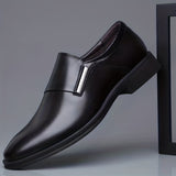 Summer Pointed Toe Business Slip-On Shoes - Wear-Resistant, Non-Slip, PU Upper, Rubber Sole, Smart Casual, Solid Color, Comfortable Insole, Easy to Wear, Ideal for Work or Formal Occasions