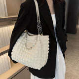 Chic Pleated Cloud Shoulder Bag - Bubble Ruched Tote with Soft Comfort - Fashionable Everyday Accessory for Women