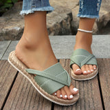 Xajzpa Comfortable Women's Summer Slides, Open Toe Casual Fashion Slide Sandals, Quick-Drying Outdoor Slip-On Flip Flops