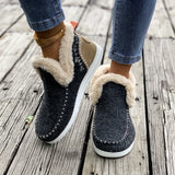 Women's Flat Furry Shoes, Cozy Slip-on Sneakers With Warm Plush Lining, Casual Comfort Shoes For Winter