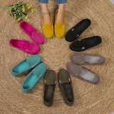 Women's Solid Color Flat Shoes, Casual Slip On Plain Toe Shoes, Lightweight & Comfortable Shoes