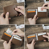 Xajzpa Genuine Leather Men Wallet Samll Bifold Design Casual Thin Slim Wallets Card Holder Vintage Male Purse Money Clip