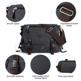 Xajzpa - Messenger Bag for Men Retro Canvas Satchel Casual Briefcases Laptop Bag Fit 13Inch,Water Resistant Crossbody College Satchel Bag