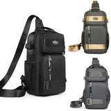Geestock Waterproof Men's Shoulder Bag Outdoor Crossbody Sling Bags Large Capacity Travel Sport Messenger Bag Chest Bag
