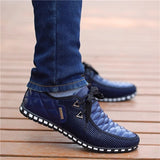Xajzpa - Men Leather Shoes Autumn Men's Casual Shoes Breathable Light Weight White Sneakers Driving Shoes Pointed Toe Business Men Shoes