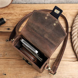 Xajzpa Crazy Horse Leather Small Crossbody Bag Casual Men Shoulder Bags Luxury Purse Male Leather Men Phone Bag Pouch Bolsos