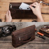 Xajzpa Luxury Cowhide Leather Men's Clutch iPad Mini 4 5 6 Iphone Clutches For Male Men Wallet Fashion Large Capacity Purse Gift