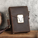 Xajzpa Crazy Horse Leather Small Crossbody Bag Casual Men Shoulder Bags Luxury Purse Male Leather Men Phone Bag Pouch Bolsos