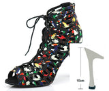 Xajzpa Latin dance shoes ladies salsa short knee socks dance shoes comfortable soft sole indoor sports dance shoes