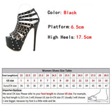 Xajzpa New Summer Platform High Heels Sandals Women Sexy Peep Toe Pumps Fashion Rivet Decoration Ladies Party Pole Dance Shoes