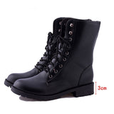 Xajzpa - Spring and autumn women's plus size martin boots ladies women fashion vintage motorcycle boots knee-high snow boots