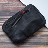 Xajzpa  Genuine Leather Coin Purse Men Vintage Original Leather Handmade Small Mini Wallet Card Holder Money Bag Women Zip Change Purses