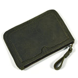 Xajzpa   Men's Genuine Leather Zipper Coin Wallet Wowen natural Leather Mini Short Purse Card Holder Change Purse For Man Clutch Wallets