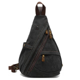 Xajzpa - 2023 new men's canvas chest bag large capacity leisure men's bag Single Shoulder Messenger Bag multi functional back backpack