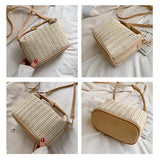 Vento Marea Straw Crossbody Bag For Women New Bohemian Small Knitting Summer Purse And Handbag Vacational Bucket Beach Bags
