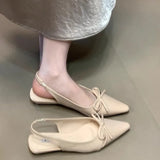 Xajzpa New Style Women's Sandals with Anti Slip Slim Heel Close Toes Elastic Band Bow Outdoor Black/White Fashion Sandals Zapatos Mujer