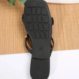 Ladies Flat Slippers wear fashion new summer black two wearing a word out soft-soled sandals