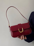 Xajzpa - Vintage Lacquered Leather Underarm Shoulder Bag Spring Trendyol Red Messenger Bag for Women All-match Casual Coin Purse