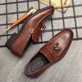 Men Casual Shoes Breathable Leather Loafers Business Office Shoes For Men Driving Moccasins Comfortable Slip On Tassel Shoe
