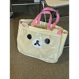 New Cute Rilakkuma Korilakkuma Bear Children Girls Big Canvas Handbags Tote Bags For Women