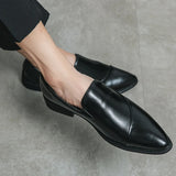 Xajzpa  New Men's Formal Elegant Dress Shoes Simple One Step Step Step Men's Leisure Fashion Original Pointed Moccasin Shoes