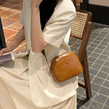 Fashion Simple Genuine Leather Crossbody Bag Top Layer Cowhide Zipper Women Small Square Bag Daily Casual Versatile Shoulder Bag
