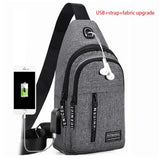 Xajzpa Travel Men's Handbags Multifunctional USB Chest Bag Designer Messenger Crossbody Bags Water-Proof Shoulder Bag Sports Back Pack