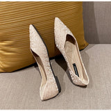 Xajzpa Casual women's flat shoes fashionable spring styles gentle versatile flat bottomed ladies pointed shallow mouth single shoes