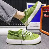 Men's Canvas Shoes Men Chunky Sneakers Classic Skateboard Shoes Male Low Top Vulcanized Shoes Mens Outdoor Walking Footwear