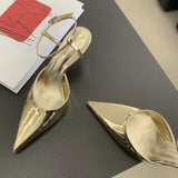 xajzpa Spring Sexy Women Pointed Toe Pumps Fashion Ankle Buckle Strap Ladies Slingback Thin Low Heel Sandal Party Shoes