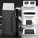 Xajzpa Men-Slim Minimalist Smart  Wallet RFID Blocking Pop Up Wallet Credit Card Holder Bifold Carbon Fiber Wallet