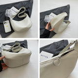 Xajzpa - Designer Simple Women's Hobos Bag Soft PU Leather Shoulder Crossbody Bags for Women 2023 Vintage Lady Half Moon Handbags Travel