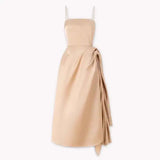 Xajzpa Fashion Solid Color Folds Dress Women's Irregular Suspender Waist Cinching Dresses 2025 Summer New Tide