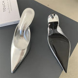 Xajzpa Spring New Brand Women Slipper Pointed Toe Slip On Ladies Mules Thin Low Heel Outdoor Dress Sandal Shoes