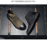 Xajzpa Men's Chelsea Cotton Boots Winter Men's Genuine Leather Shoes High Top Men Plush Sapato Social Masculino Zapatos Para Hombres