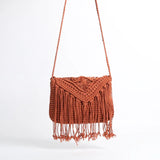 Xajzpa Fashion Cotton Woven Hollow Shoulder Crossbdoy Bags Female Summer Beach Bag Travel Small Tassel Handbag For Women Messenger Bags