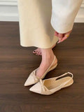 Xajzpa  Pink Slides Shoes Slippers Casual Pointed Toe Women Heels Luxury High Soft Shoes Pink Slides Slippers Soft Fashion On