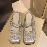 Xajzpa Female Shoes Slippers Casual Cover Toe Slides Luxury Fashion Mary Janes Bling Female Shoes Ladies' Slippers Cover Toe Luxur