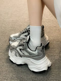 Xajzpa Women Platform Sneakers 2025 Autumn New Fashion Casual Lace Up Sports Shoes Woman Non Slip Walking Shoes Ladies Vulcanize Shoes
