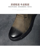 Xajzpa Men's Chelsea Cotton Boots Winter Men's Genuine Leather Shoes High Top Men Plush Sapato Social Masculino Zapatos Para Hombres