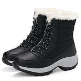 Xajzpa Women Boots Waterproof Heels Boots For Winter Tren Platform Ankle Boots Keep Warm Snow Shoes Plush Outdoor Short Boots