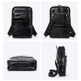 Xajzpa Men Genuine Leather Shoulder Male fanny pack High Quality Messenger Bags  Men's Fashion Business Belt Bag Small Briefcase Waist