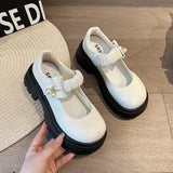 Xajzpa Shoes On Heels Female Footwear Shallow Mouth Clogs Platform Round Toe All-Match Casual Sneaker Fashion Women's Oxfords Dres